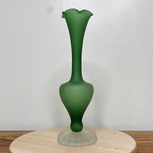 Other - Vintage Frosted Green Vase.